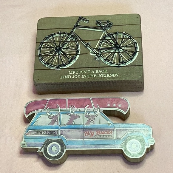 FINAL SALE PRICE Outdoors Themed Wooden Wall Art - Picture 1 of 8